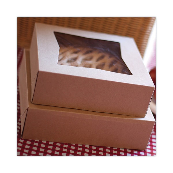 Sct Kraft Window Bakery Boxes, 8 x 8 x 4, Brown, Paper, 150PK - 24053K