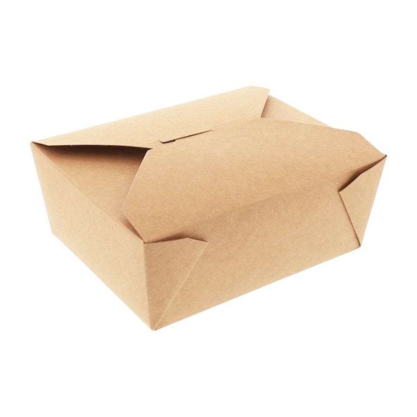 Amercareroyal Royal 6x4.75x2.5 No 8 Kraft Folded Takeout Box, PK300 - FTB8N