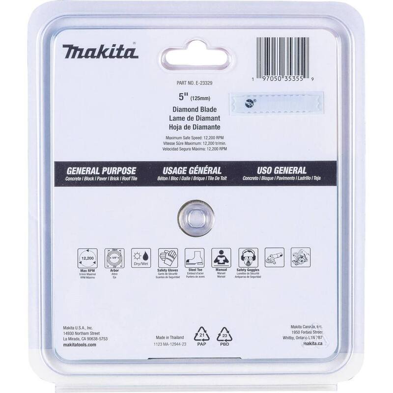 Makita 5 in. Disco de Diamante de Borde Turbo Segmentado para Propósito General - E-23329
