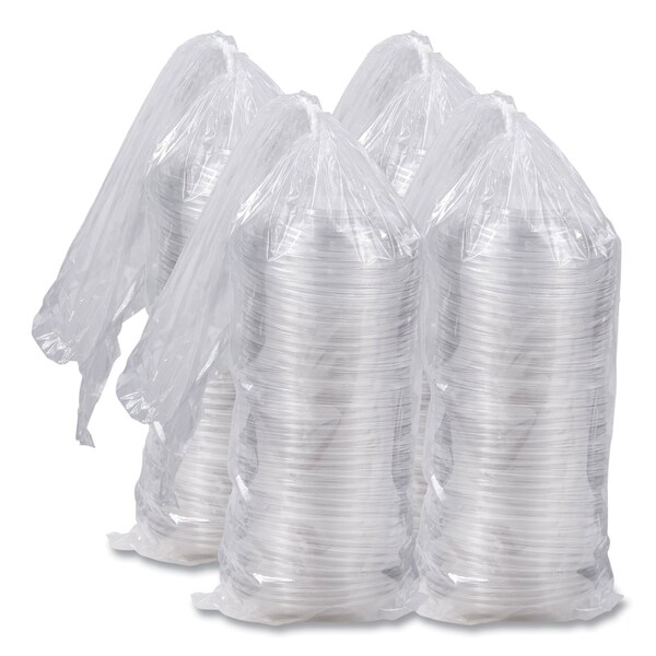 Dart PresentaBowls Lids, Clear, Fits 24-64 oz Bowls, 7.3in. Diameter x 1.1in.h, Plastic, 252PK - PET64BDL