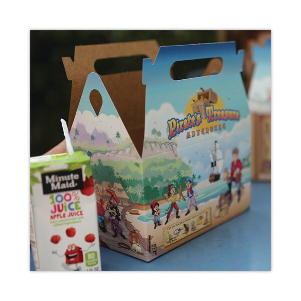 Sct Pirate Kid's Meal Barn Boxes, 6.43 x 4 x 3.75, Kraft, Paper, 96PK - 2793