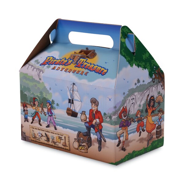 Sct Pirate Kid's Meal Barn Boxes, 6.43 x 4 x 3.75, Kraft, Paper, 96PK - 2793