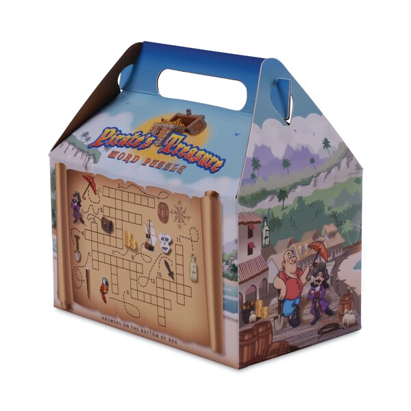 Sct Pirate Kid's Meal Barn Boxes, 6.43 x 4 x 3.75, Kraft, Paper, 96PK - 2793