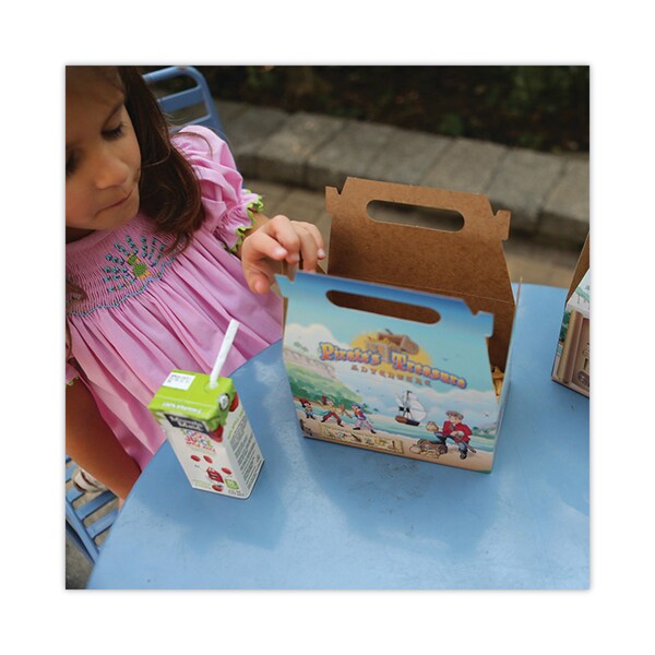 Sct Pirate Kid's Meal Barn Boxes, 6.43 x 4 x 3.75, Kraft, Paper, 96PK - 2793