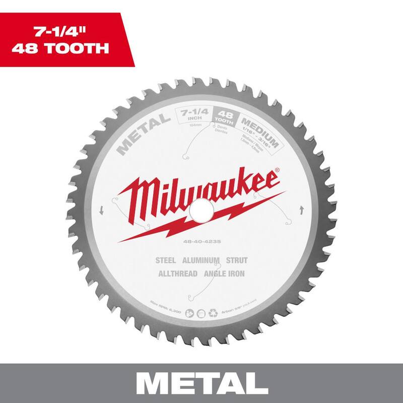 Hoja de sierra circular para corte de metal de 7-1/4 pulgadas con dientes de carburo - 48-40-4235 de Milwaukee