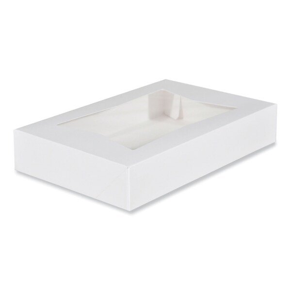 Sct White Window Bakery Boxes with Attached Flip Top, 6-Corner Beers Design, White, Paper, 200PK - SCH 24343