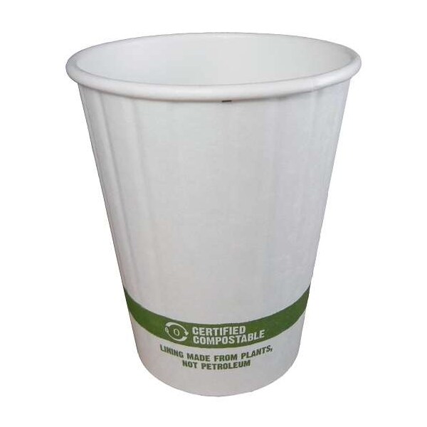 World Centric World Centric 12 oz. Paper Compostable Double Wall Hot Bowl, PK1000 - CU-PA-12D