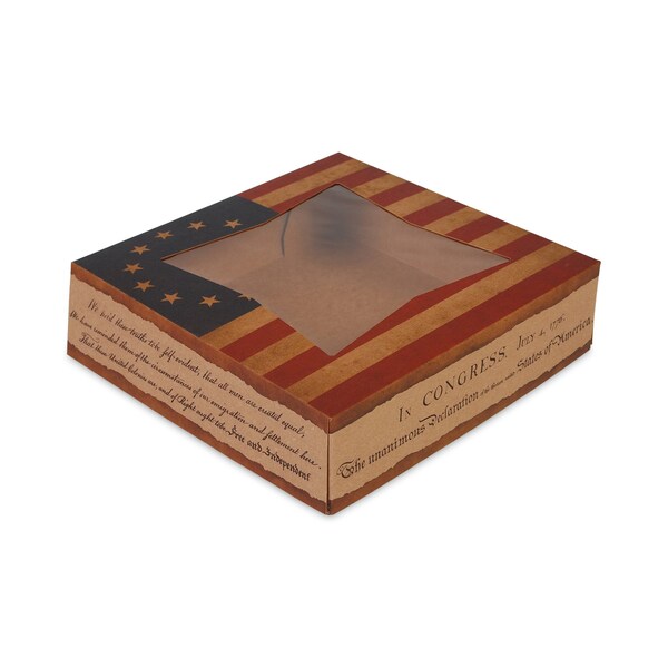 Sct Window Flag Design Pie Boxes, 8 x 8 x 2.5, White, Paper, 150PK - SCH 2480
