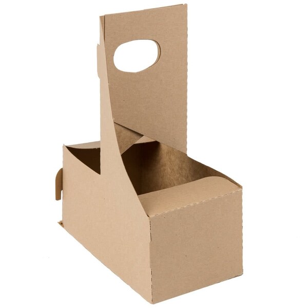 Graphic Packaging Field 2 Cup Handled Drink Carriers 8 in.x 3-5/8 in.x 10-1/8 in. 2-44oz Drinks, 250PK - 02050-100 200