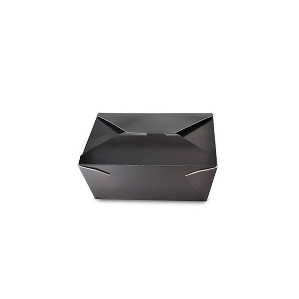 Americareroyal AmerCareRoyal No 4 Folded Takeout Box Black 7.75 in X 5.5 in X 3.5 in., 60PK - FTB4BK