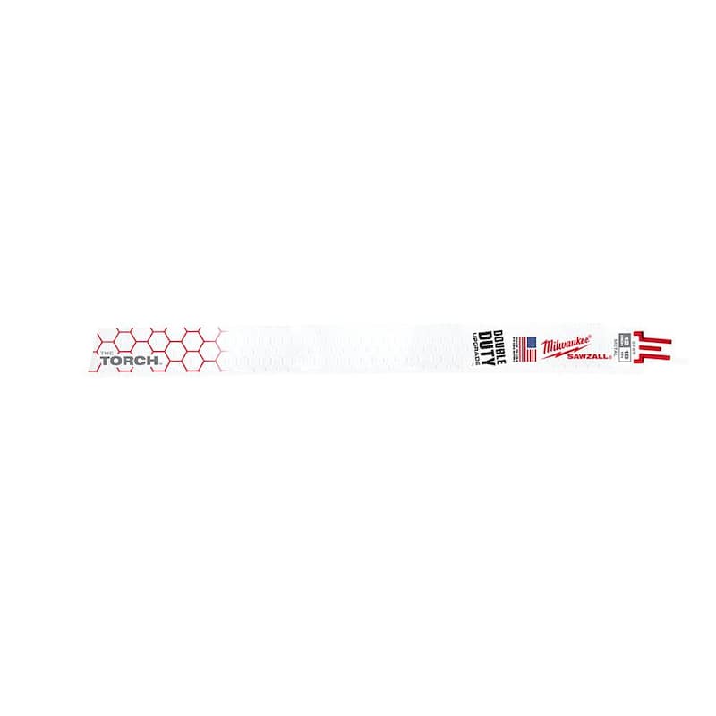 Milwaukee 12 pulgadas. 18 TPI TORCH Hojas de sierra reciprocante para corte de metal grueso SAWZALL (paquete de 50) - 48-00-8789-50X