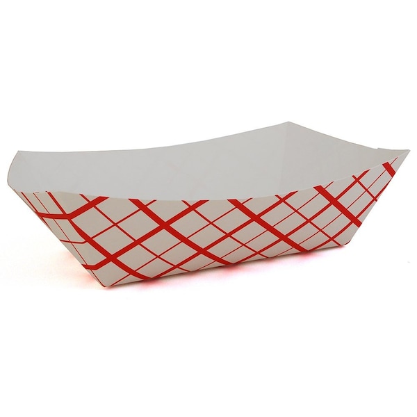 Champion 0433 Southern Southland 1000 Paperboard Food Tray Red Check 10 lb., 5PK - 433