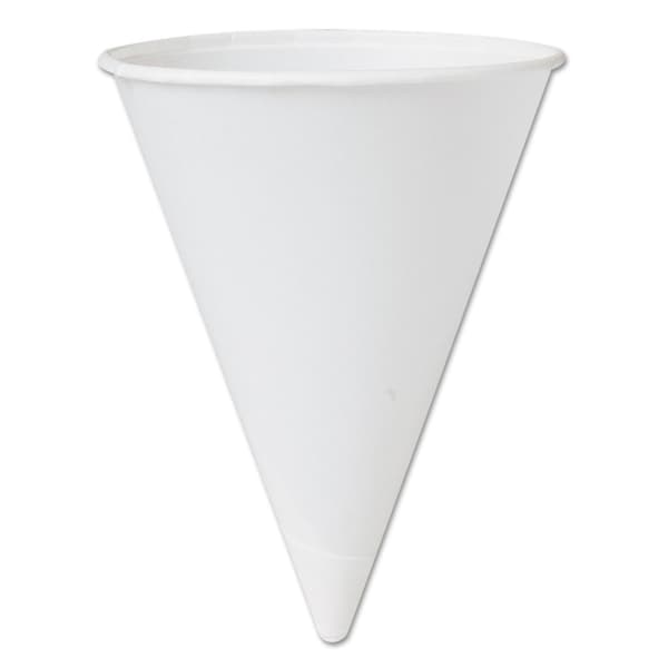 Dart Bare Eco-Forward Treated Paper Cone Cups, 4.25 oz, White, PK5000 - SCC 42BR
