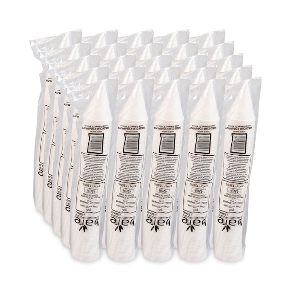 Dart Bare Eco-Forward Treated Paper Cone Cups, 4.25 oz, White, PK5000 - SCC 42BR