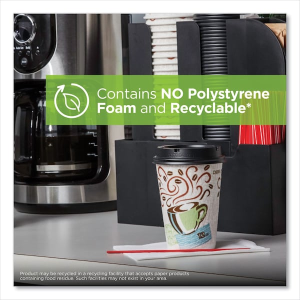 Dixie PerfecTouch Paper Hot Cups, 12oz, Coffee Haze, PK160 - 5342CDSBP