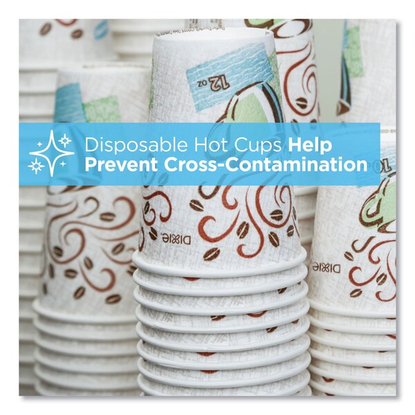 Dixie PerfecTouch Paper Hot Cups, 12oz, Coffee Haze, PK160 - 5342CDSBP