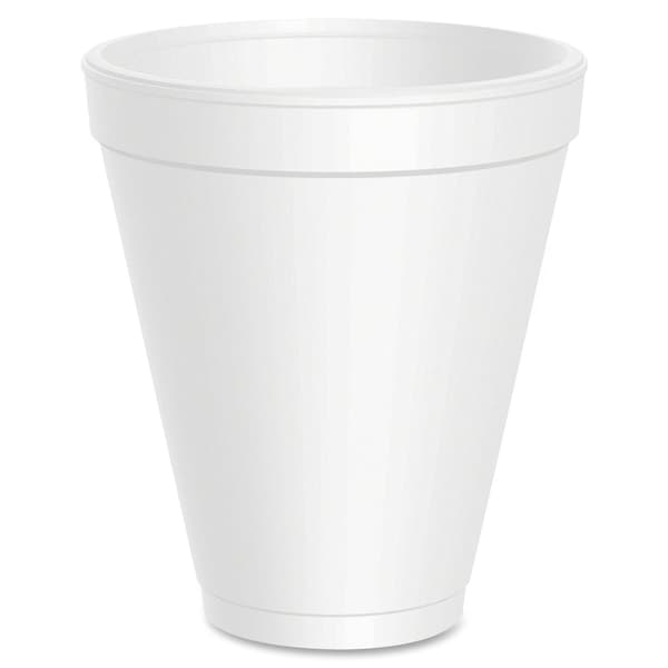 Dart Disposable Cold/Hot Cup 12 oz. White, Foam, Pk1000 - 12J16