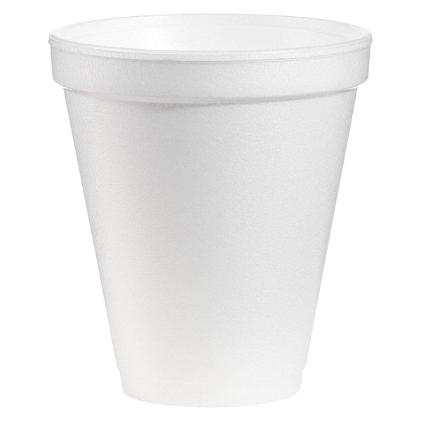 Dart Disposable Cold/Hot Cup 12 oz. White, Foam, Pk1000 - 12J16