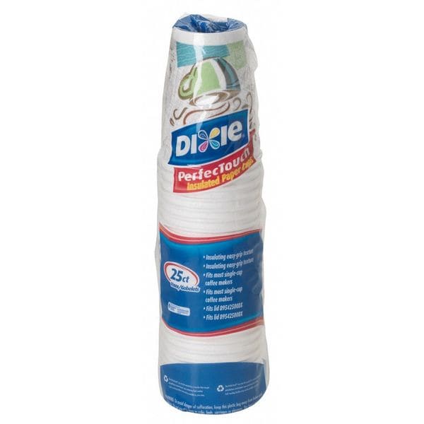 Dixie Industries Disposable Hot cup 12 oz. White, Paper, Pk500 - 5342DX