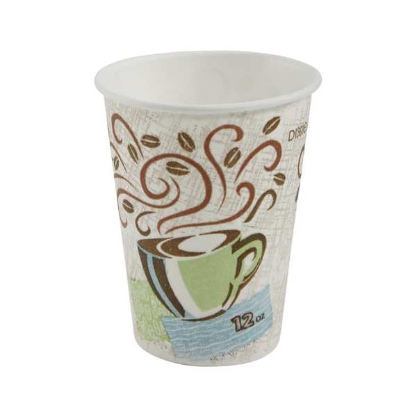 Dixie Industries Disposable Hot cup 12 oz. White, Paper, Pk500 - 5342DX