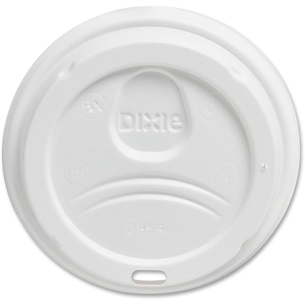 Dixie Lid for 12 to 20 oz. Hot Cup, Dome, Sip Through, White, Pk500 - 9542500DX