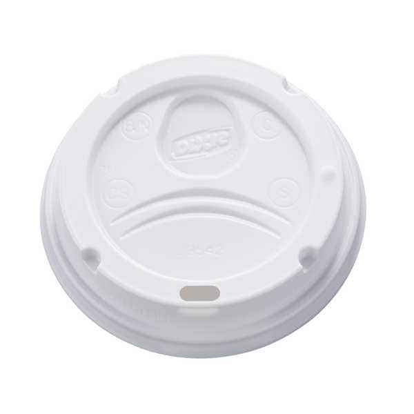 Dixie Lid for 12 to 20 oz. Hot Cup, Dome, Sip Through, White, Pk500 - 9542500DX