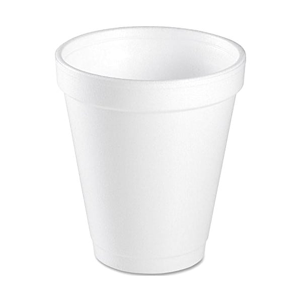 Dart Disposable Hot cup 6 oz. White, Foam, Pk1000 - 6J6
