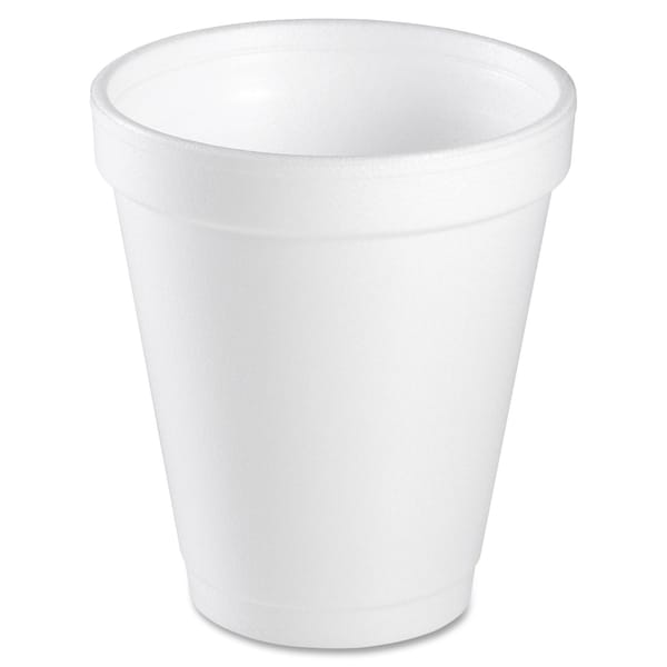 Dart Disposable Hot cup 6 oz. White, Foam, Pk1000 - 6J6