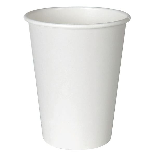 Zoro Select Disposable Hot cup 8 oz. White, Paper, Pk1000 - 2338W