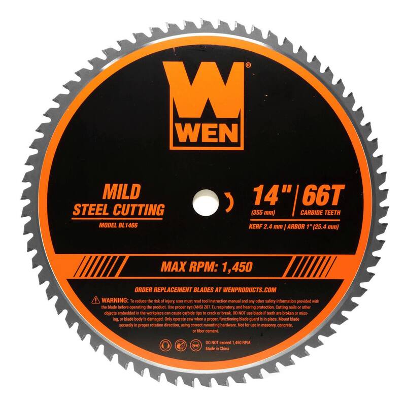 Cuchilla de sierra de metal profesional de carburo de 66 dientes y 14 pulgadas para corte de acero suave - BL1466