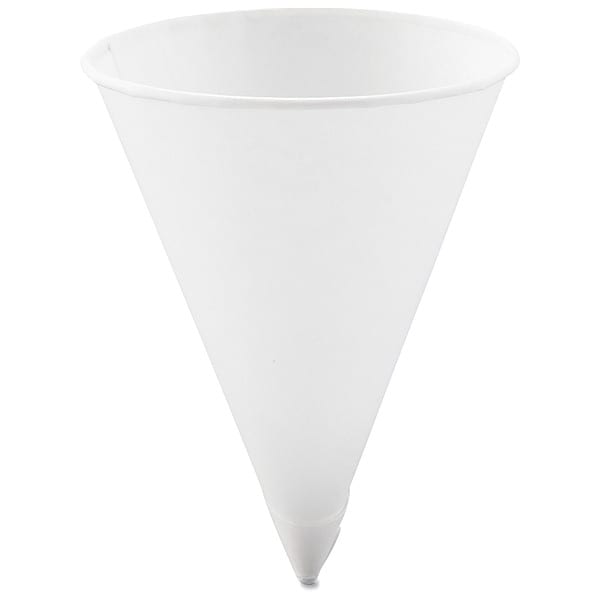 Solo Cone Water Cups, 4.25 oz, White, PK5000 - SCC 42R