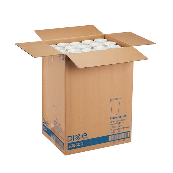 Perfect Touch Perfectouch 16 oz. Insulated Paper Hot Cup Coffee Dreams, PK1000 - 5356CD