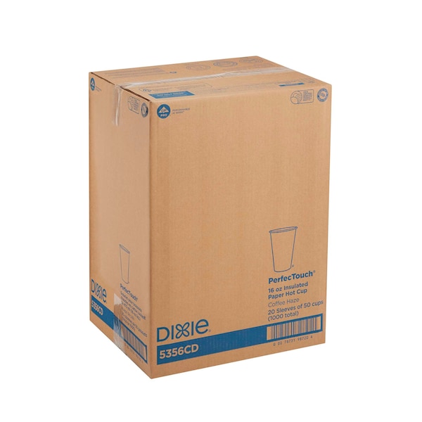 Perfect Touch Perfectouch 16 oz. Insulated Paper Hot Cup Coffee Dreams, PK1000 - 5356CD