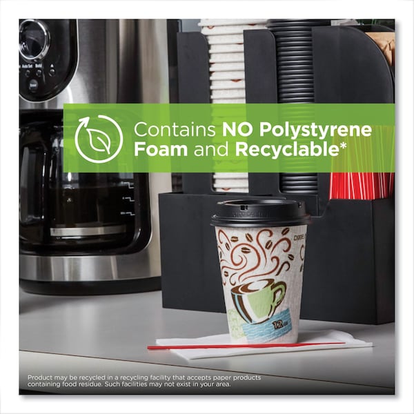 Dixie Hot Cups, Paper, 10oz, Coffee Dreams Design, PK500 - 5310DX