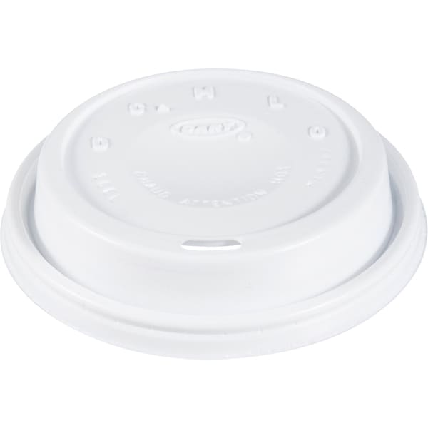 Dart Lid for 12 to 24 oz. Hot Cup, Dome, Sip Through, White, Pk1000 - 16EL