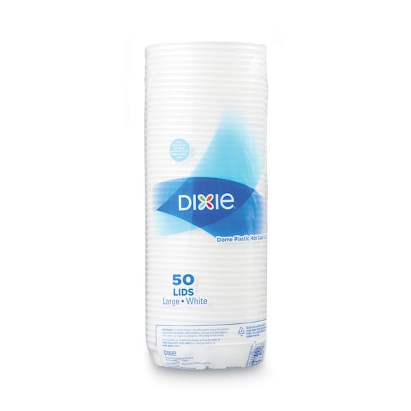 Dixie Dome Drink-Thru Lids, Fits 10 oz to 16 oz PerfecTouch; 12 oz to 20 oz WiseSize Cup, White, 50PK - 9542500DX