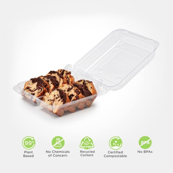 Good Natured Products Double Row 3.5 in. Cookie, Donut & Sliced Loaf Angled Display Package, Crystal Clear, Pla, 250Pk - BXX00255