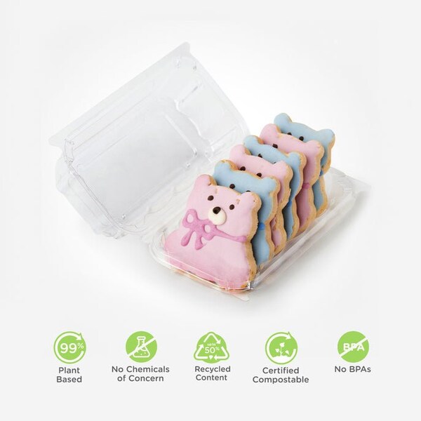 Good Natured Products Single Row 6-Pack 2.75 in. Cookie & Bar Tiered Display Package, Crystal Clear, Pla, 275/Case, 275Pk - BXX00006