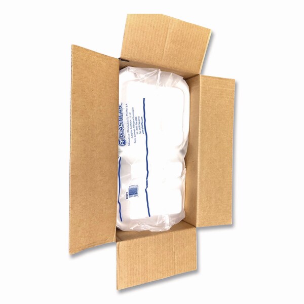 Plastifar Foam Hinged Lid Containers, 3-Compartment, 9 x 10 x 3, White, Foam, 200PK - 12083