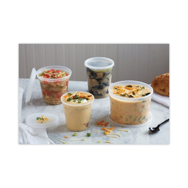 Pactiv Evergreen DELItainer Microwavable Container Bulk, 64 oz, 4.5 x 4.5 x 6.35, Natural, PK120 - L6064