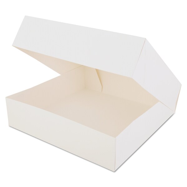 Sct White Window Bakery Boxes with Attached Flip Top, 4-Corner Beers Design, White, Paper, 200PK - 24233