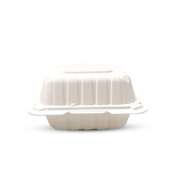 Empress Earth Hinged Container Mineral Filled PP 6 in. x 6 in. x 3 in. Natural, 25PK - EPPHL-66