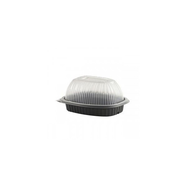 Anchor Packaging Large Vented Chicken Roaster Combo Pack Black Base Clear Lid, 100PK - 4110001