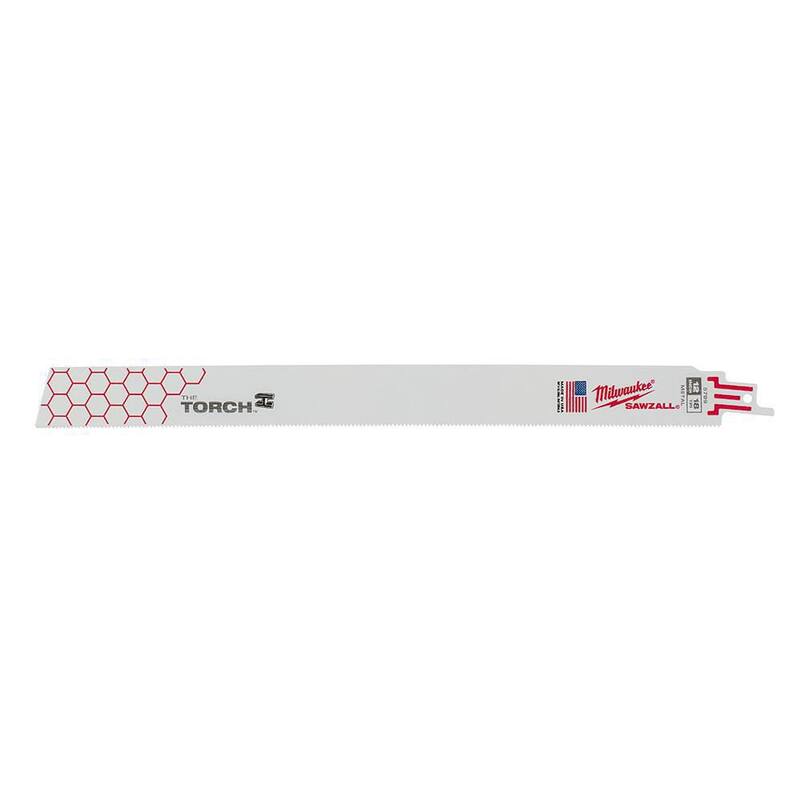 Hoja de sierra reciprocante Milwaukee de 12 pulgadas, 18 TPI TORCH para corte de metal mediano (paquete de 25) - 48-00-8789