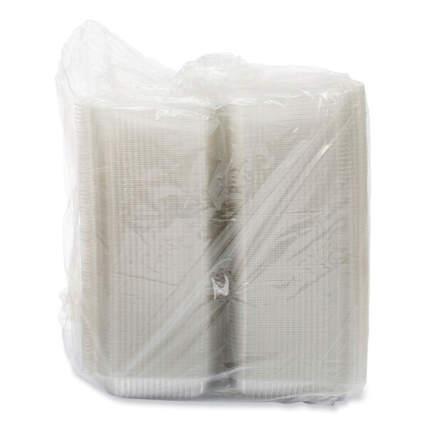 Dart StayLock Clear Hinged Lid Containers, 6.8 x 9.4 x 2.6, Clear, Plastic, 250PK - PET32UT1
