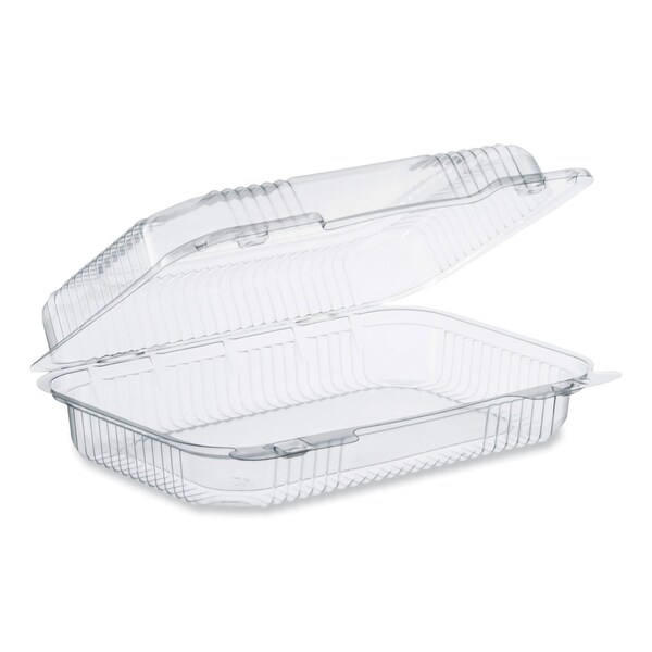 Dart StayLock Clear Hinged Lid Containers, 6.8 x 9.4 x 2.6, Clear, Plastic, 250PK - PET32UT1