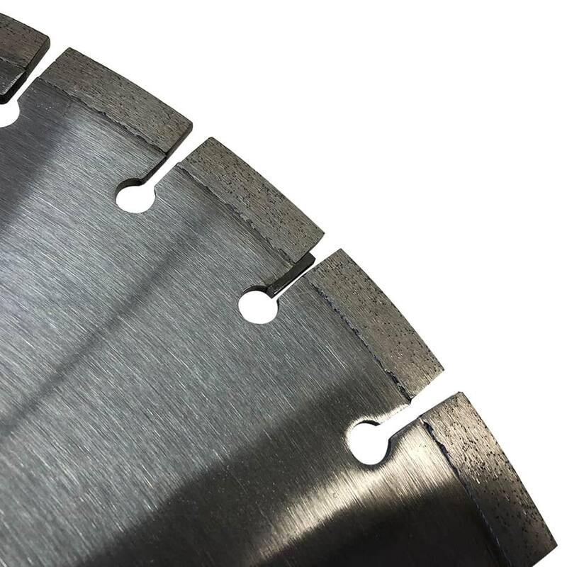 EDiamondTools 20 in. Hojas de sierra de concreto con diamante profesionales, 13-20 HP, Unión media, Ancho de segmento de 0.155 in, 1 in. Arbor - SCB20155M_THD