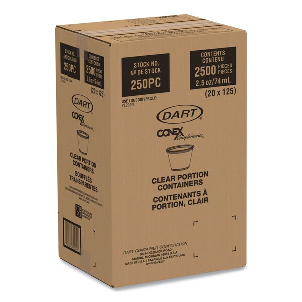Dart Conex Complements Portion/Medicine Cups, 2.5 oz, Clear, 2500PK - 250PC