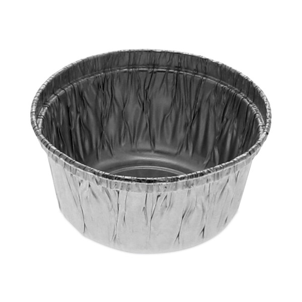 Pactiv Evergreen Aluminum Take-Out Container, 4 oz, 2.94 in. Diameter x 1.66 in.h, Silver, 1000PK - PAC 42330