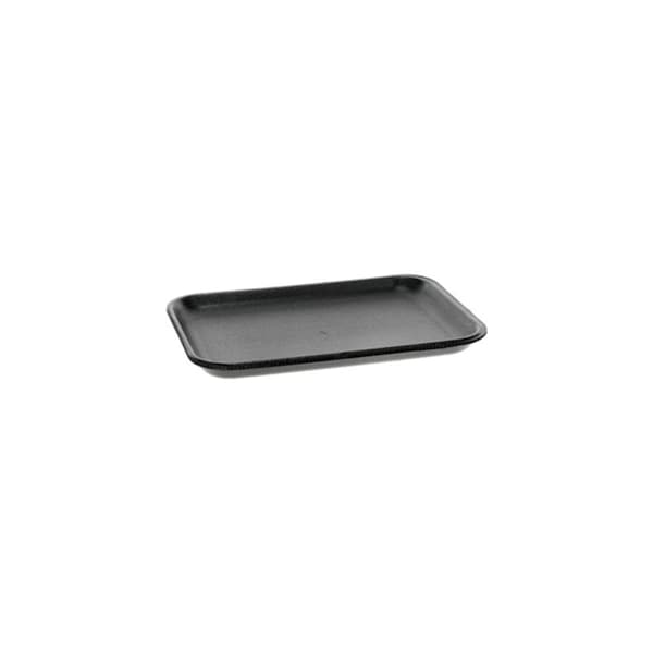 Pactiv 8.20 x 5.70 x 0.60 in. 2S Foam Tray; Black - Case of 500 - 0TFB02S00000 R3J